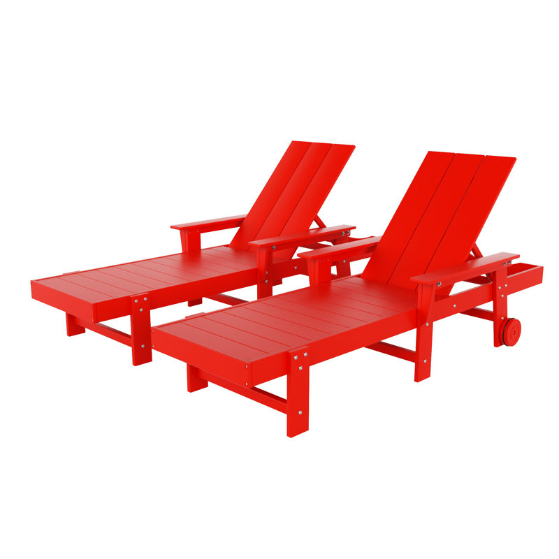 Joubert Outdoor Chaise Lounge Set, Red