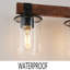 Applique murale de salle de bain 42 po à 6 lumières de style rustique 42 po avec abat-jour en verre et accent de bois, luminaire de maison de campagne moderne (sans ampoules)-1077826509-1077826551
