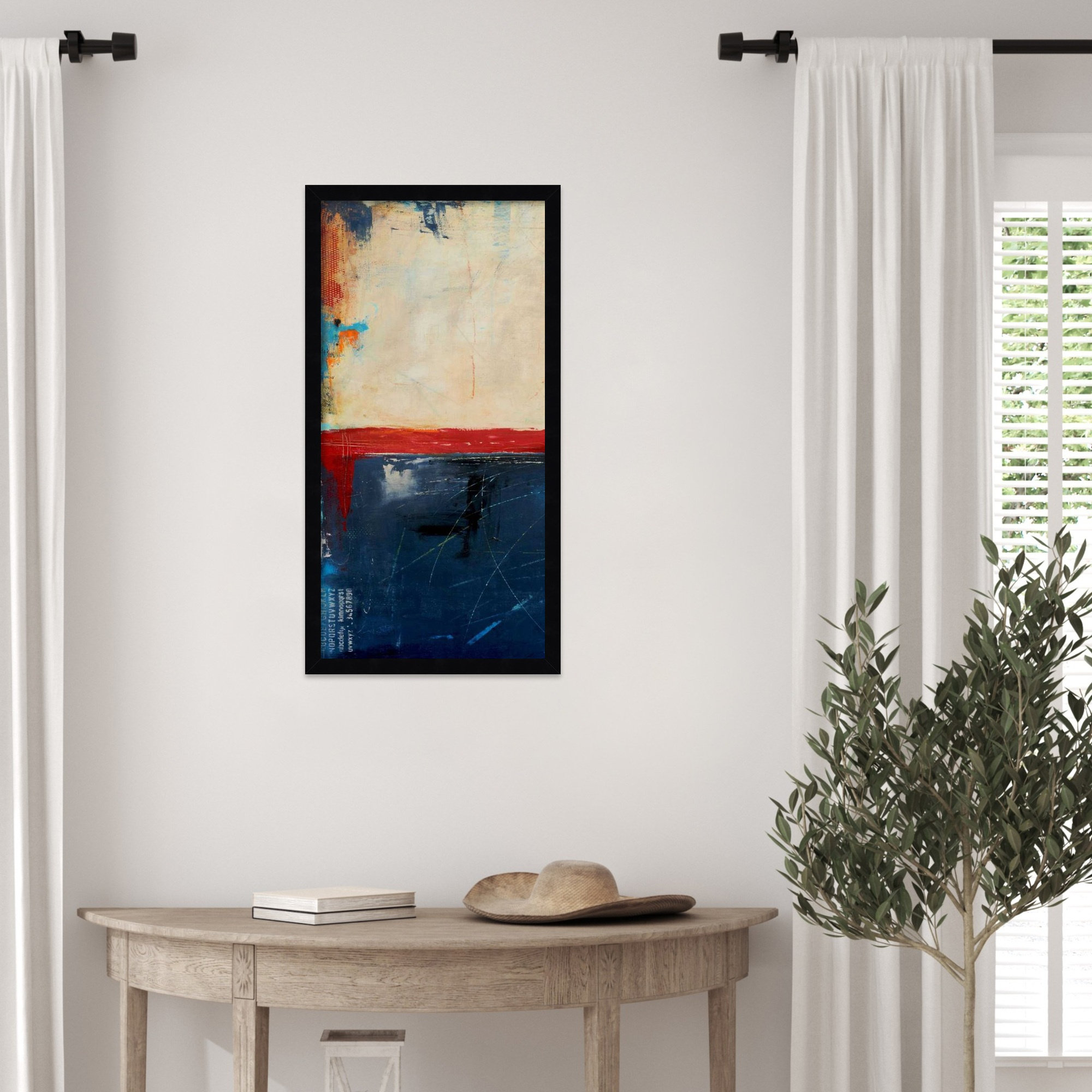 LA Strip I by Mauro Wood Framed Wall Art Print, 25" H x 13" W, Black