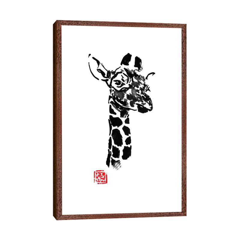 Giraffe by Péchane - Print on Canvas, Classic Brown Wood Framed, 152.5 cm H x 101.5 cm W