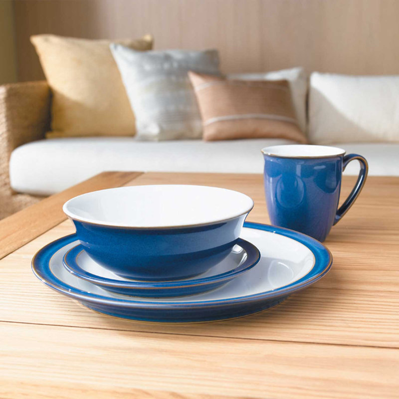 Denby Imperial Blue Stoneware Dinnerware Set - Service for 4