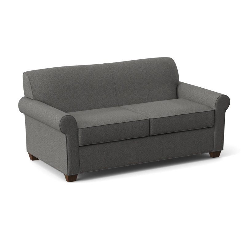 Finn Rolled Arm Sofa with Reversible Cushions, 34" H x 75" W x 36" D, Connelly Dove, Cafelle