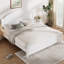 Structure de lit grand lit en bois avec tête de lit arquée et design classique, blanc-129599339