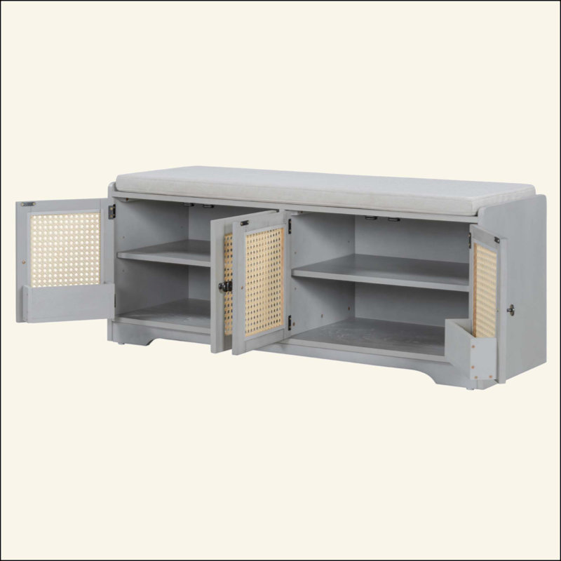 Banc de rangement Rustic, Gris