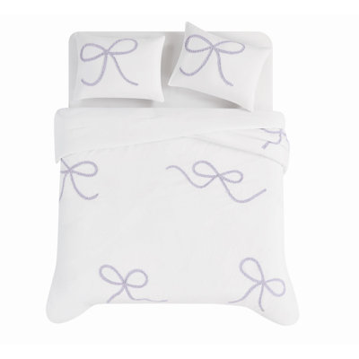 Truly Soft Textured Bow Comforter Set