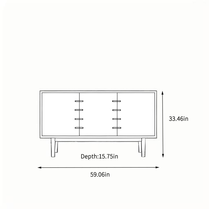 Armoire de rangement simple, H 33,46 po x l 59,06 po x P 15,75 po