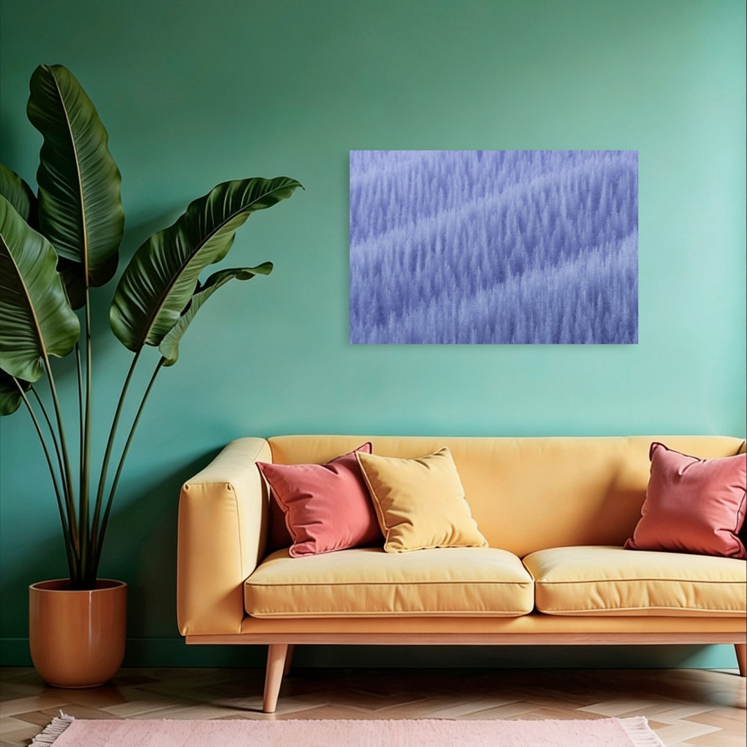 Frozen Blue Forest Abstract Dreamy Ethereal Forest Landscape Wall Art Print