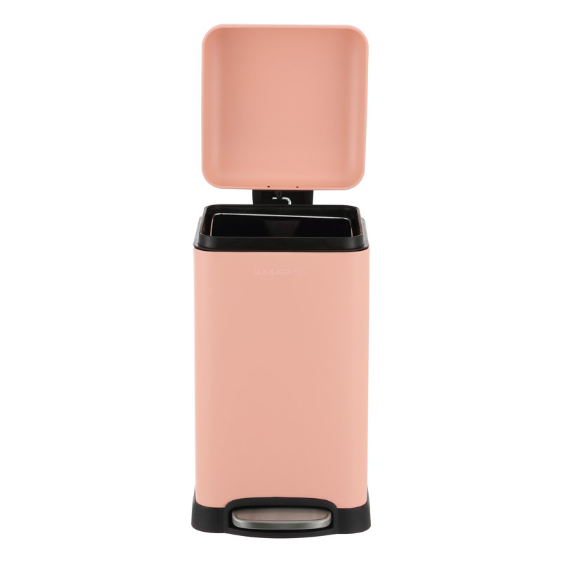Poubelle à pédale Betty Retro Steel, Flamant rose, 3,2 gallons
