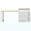 Îlot de cuisine cannelé 82,6 po avec table de salle à manger extensible pour 4 à 6 personnes, table d'îlot de cuisine avec prise de courant, table de cuisine avec rangement double, 2 tiroirs et 2 tablettes ouvertes latérales, blanc