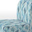 Blue And White Coastal Ikat Breeze - Upholstered Boho Slipper Chair, Ikat Pattern Accent Chair