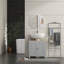 Armoire de rangement sous-évier, meuble-lavabo sous-comptoir avec tablette en U et tablette interne réglable Kleankin, gris