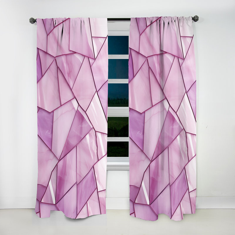 Bransford Pink Tranquil Surrender Collages - Collages Curtain - Velvet Room Darkening - 1 panel, 52" W x 108" L