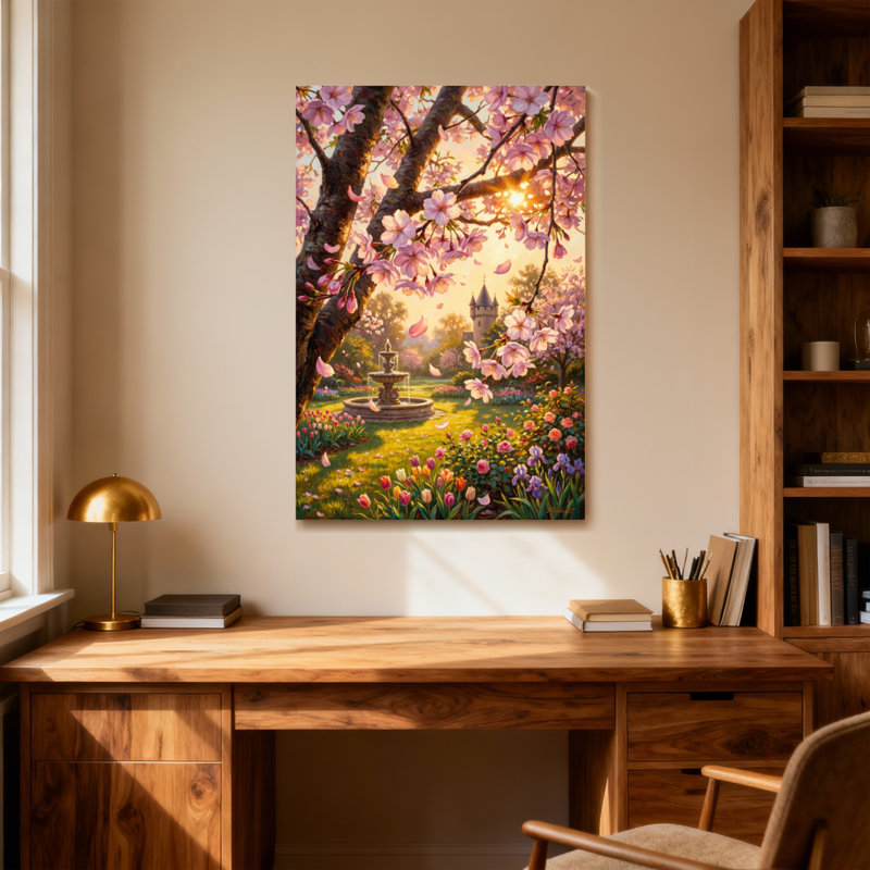 Arbre de fleurs de cerisier en fleurs, H 40 po x l 28 po