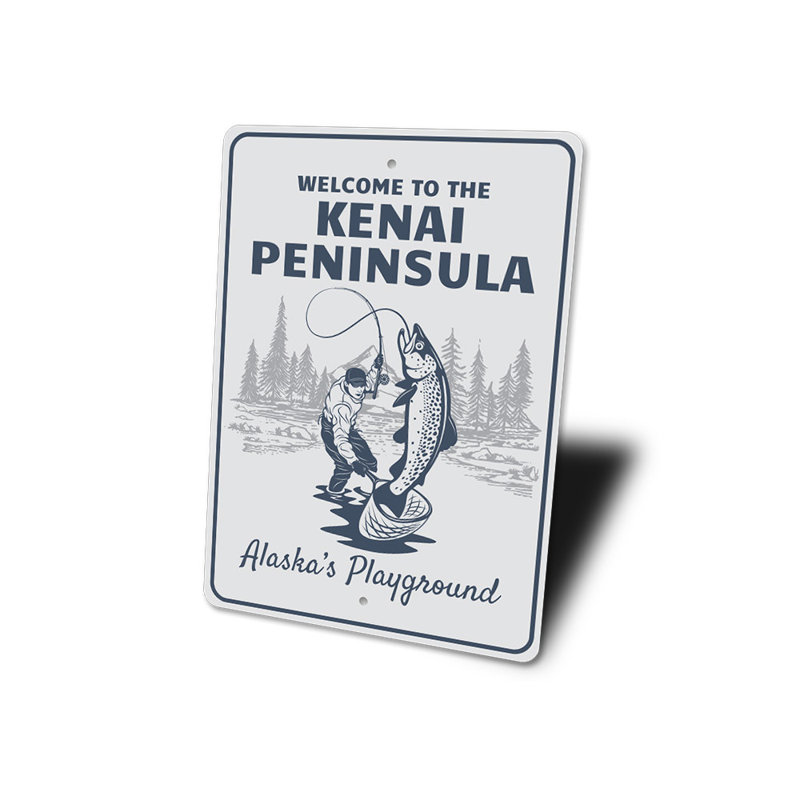 Plaque en aluminium de la péninsule de Kenai, H 14 po x l 10 po x P 0,04 po