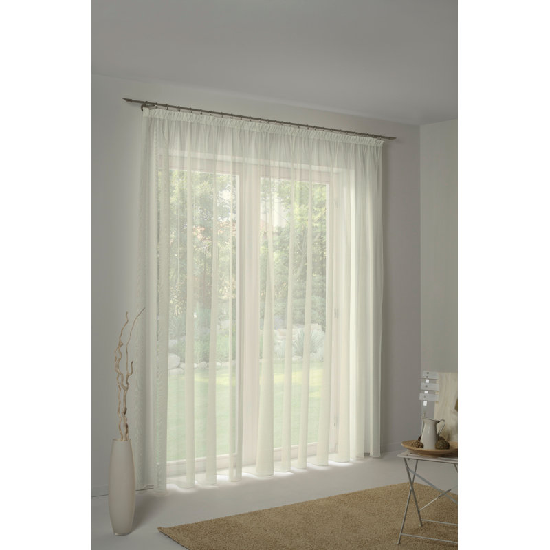 Skeen Semi Sheer Curtain Single Panel, 750 W x 120 D cm