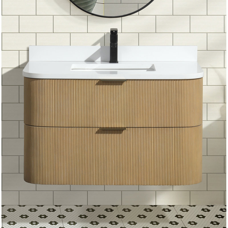 Bulloch 36'' Single Bathroom Vanity With Engineered Quartz Top