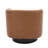 Applewold Upholstered Brown Faux Leather Swivel Barrel Chair with Solid Wood Base-1928101219