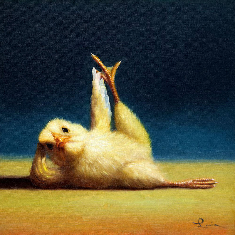 Art sur toile tendue, Trinx Heffernan, Lucia Gallery: Yoga Chick Side Leg Lift, H 36 po x l 36 po