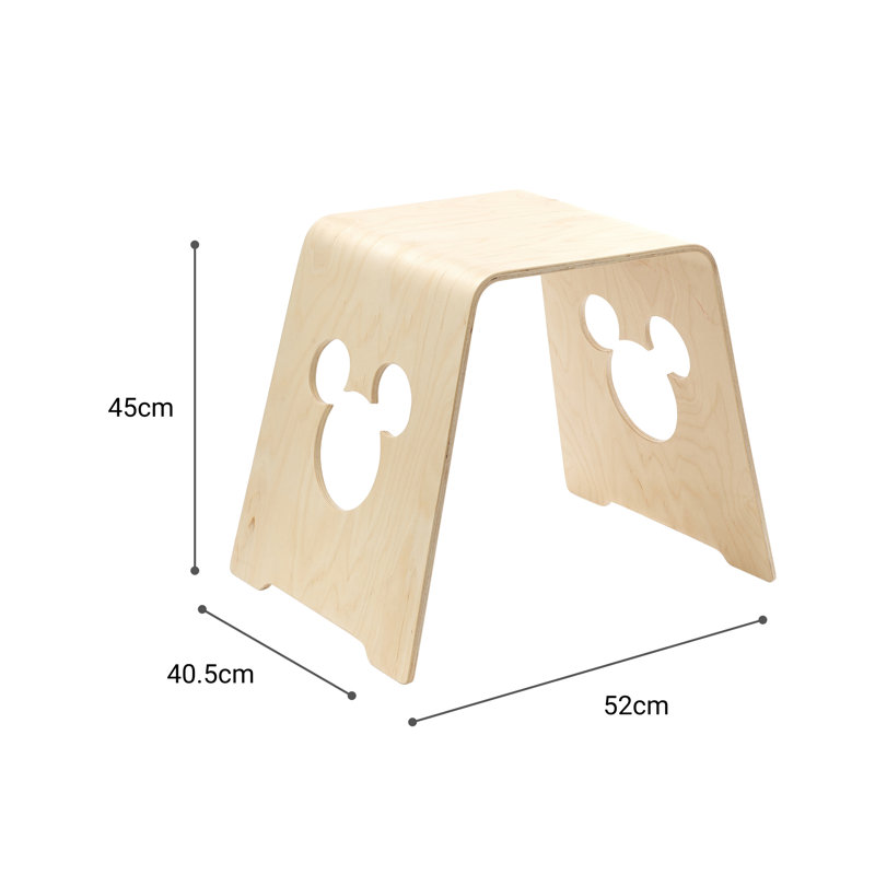 Disney Mickey Mouse Solid Wood Stool, Brown