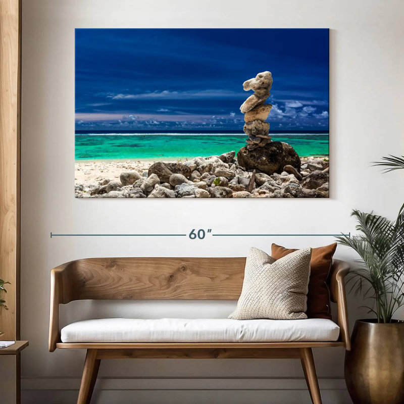 Gillard, îles Cook, pierres du récif, H 34 po x l 51 po