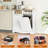 Double Tilt Out Trash Bin Cabinet, Farmhouse Kitchen Trash Can Cabinet, for 2*10 Gallon Trash Cans (Not Included), Hidden Trash Bin Storage with Open Compartments, Hidden Laundry Hamper Cabinet, for Kitchen, Laundry