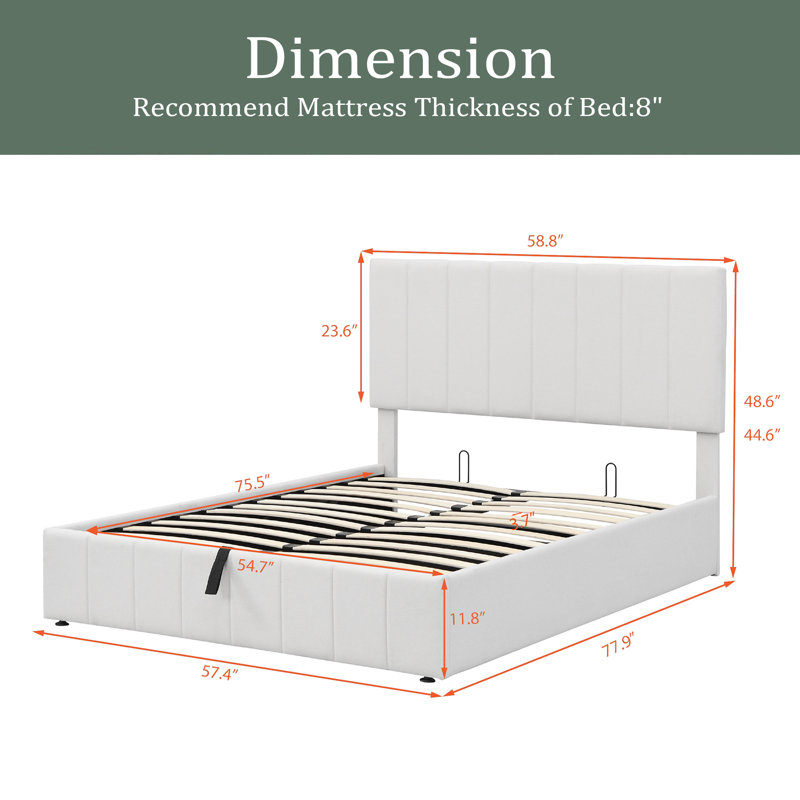 Aishpreet Upholstered Platform Storage Bed, Full / Double