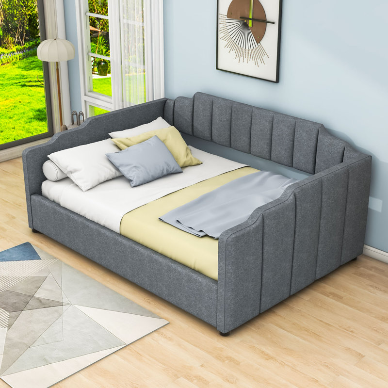 Chootu Upholstered Daybed with Underneath Storage, Gray, Full