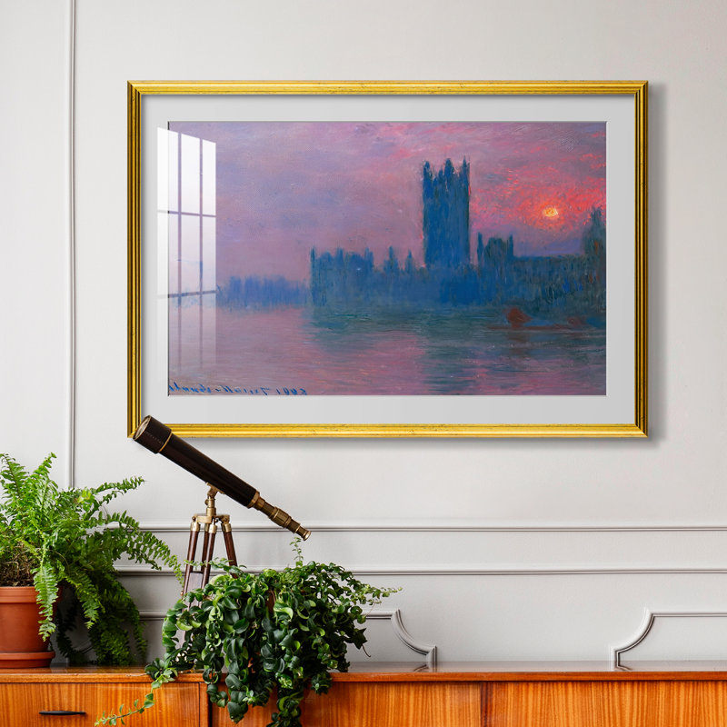 Le Parlement, coucher de soleil, 1903 - Claude Monet - Reproduction encadrée sur mesure, 24x34 INNER SIZE