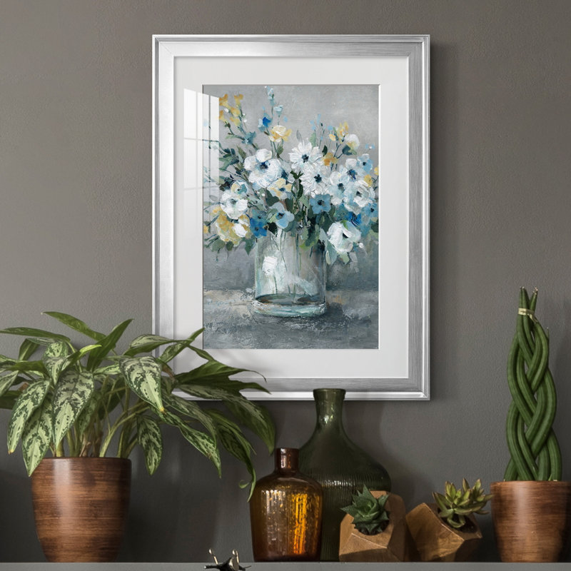 Sweetest Blossoms - peinture encadrée, H 22,5 po x l 30,5 po x P 1,5 po, Argent