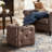 19-Inch Square Tufted Ottoman Footstool, Upholstered Cube Pouf With Button Tufting For Living Room, Bedroom (Multiple Fabrics)