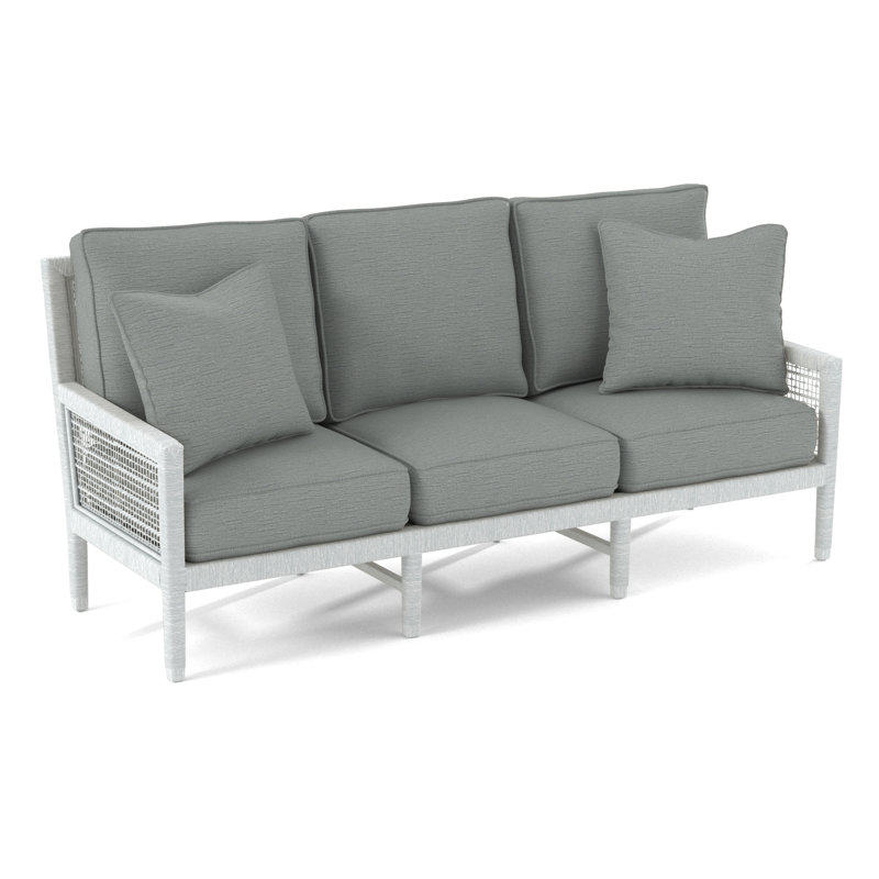 Pine Isle 76" Square Arm Sofa with Reversible Cushions, Navy, Glacier Blue Textured; 0805-54