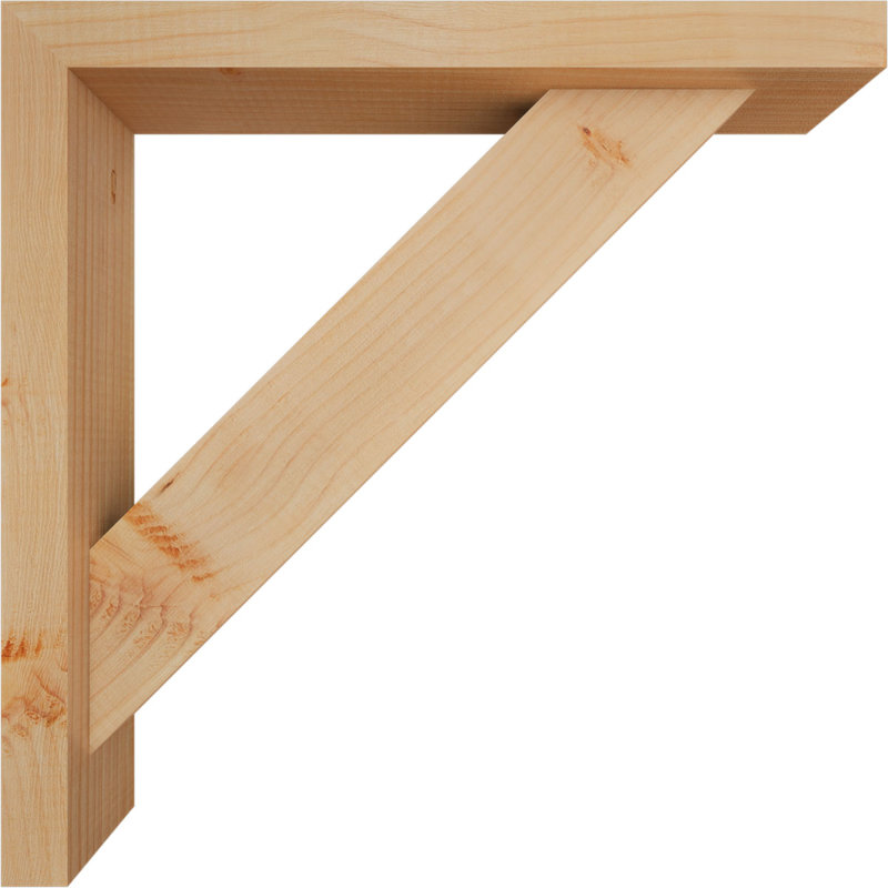 Traditional Block Bracket w/ Offset Brace, 20 x 20, 3 1/2"W Douglas Fir (Smooth)