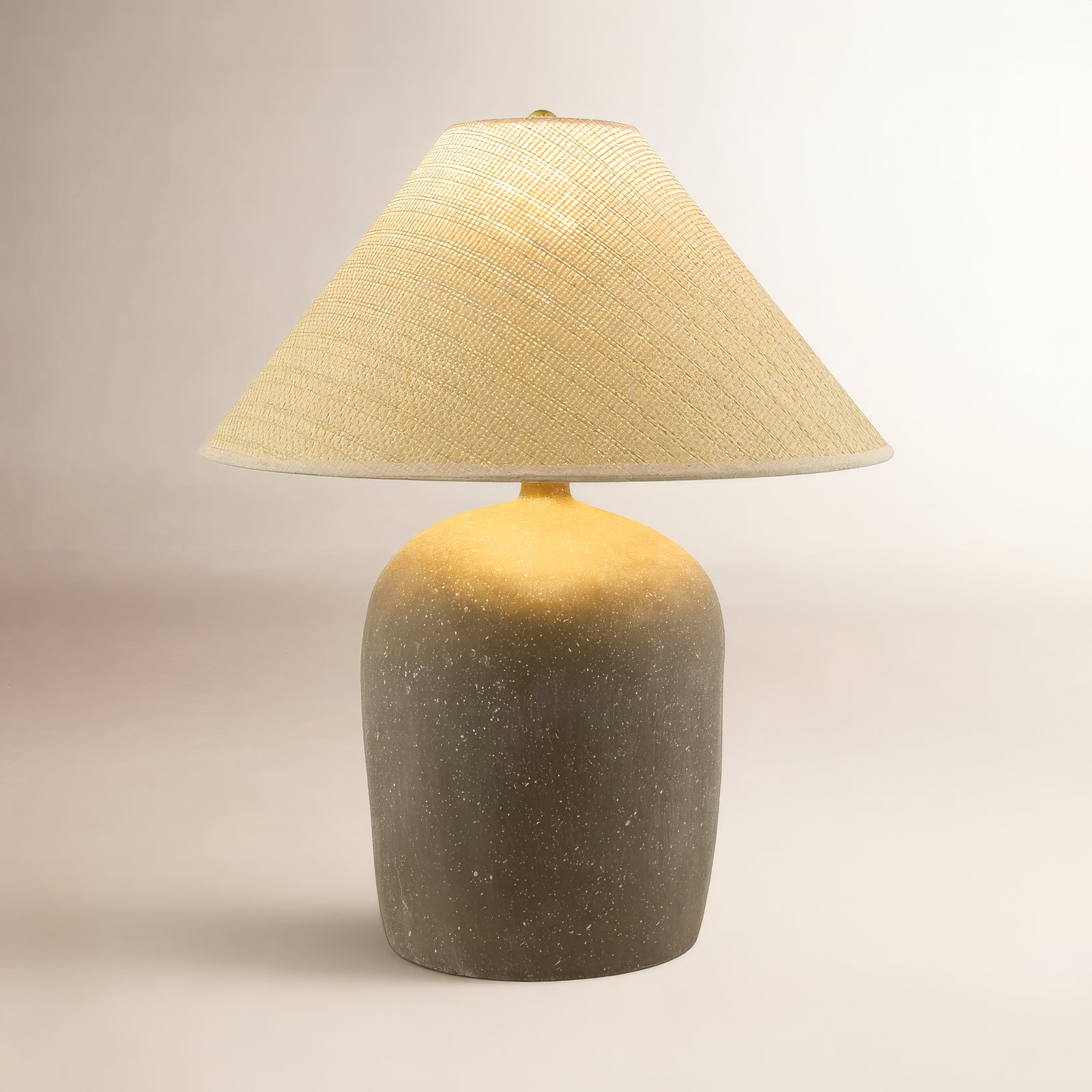 Danica Ceramic Table Lamp, Brown, Rattan Empire
