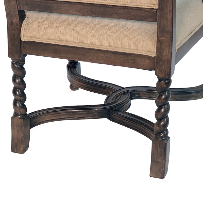 Fauteuil Bella Bobbin Twister Chairs, Polyester géométrique beige, Non, Brun foncé
