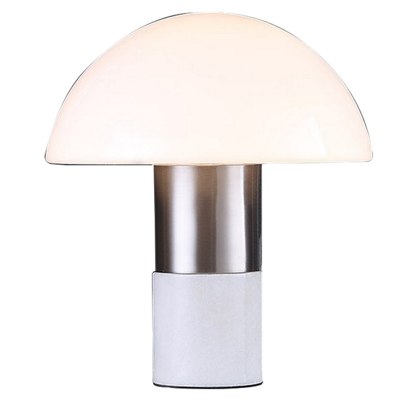 Jahidur Table Lamp, White/Nickel