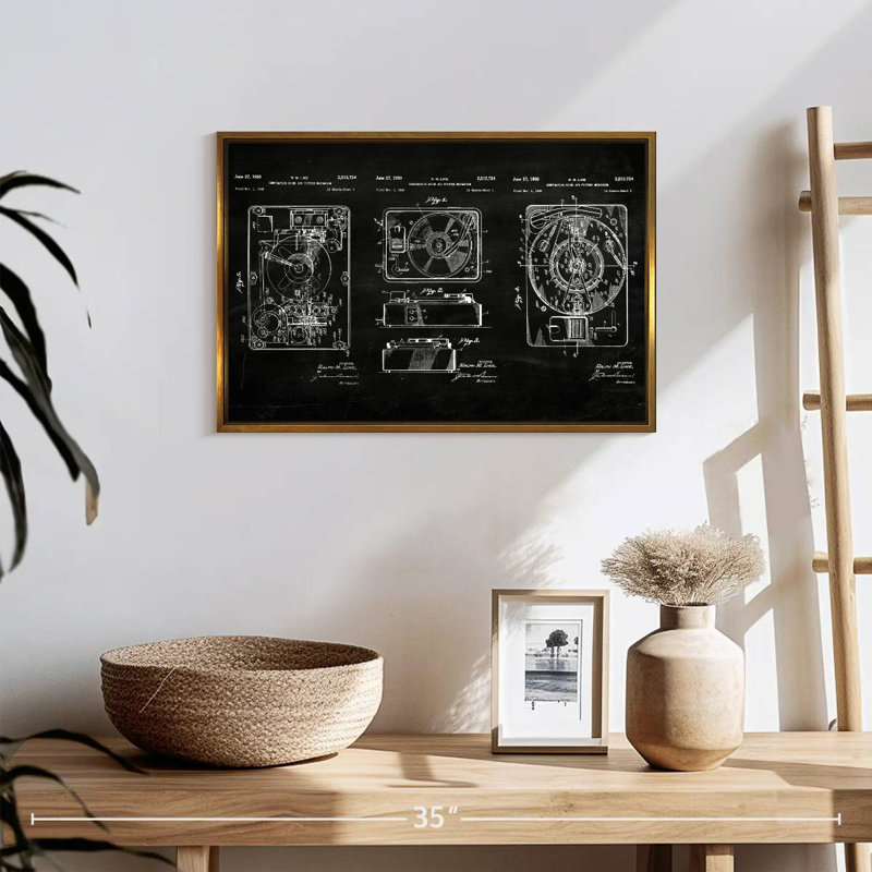Mécanisme combiné de son et image, Cadre flottant doré, 19 po x 13 po