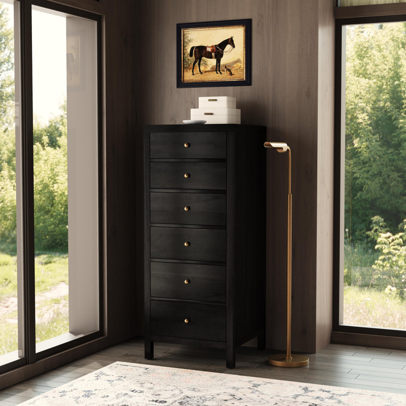 Commode pour femme 6 tiroirs Celine, Café antique
