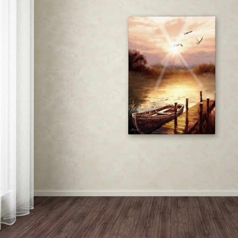 « soirée lake », reproduction sur toile, H 19 po x l 14 po x P 2 po