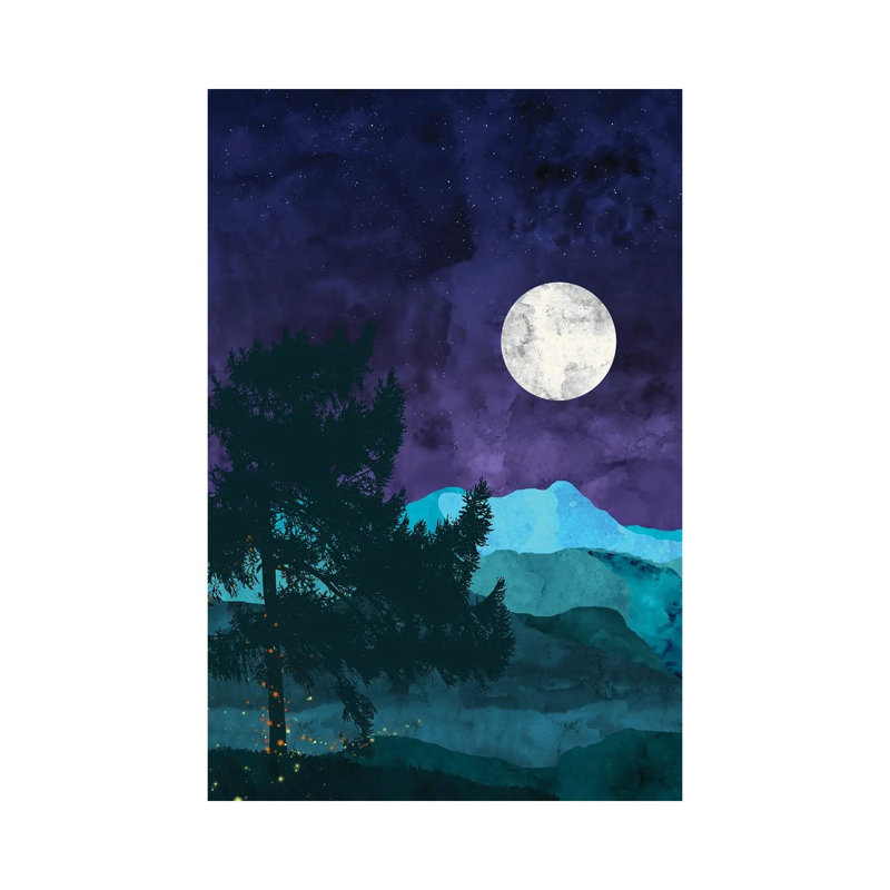 Nocturnal Mountains by Van Credi - Wrapped Canvas Print, 20.32 cm H x 30.48 cm W