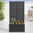 Jardinière en métal Eulau, sans roulettes, noire, 119 cm (H) x 61 cm (L) x 30 cm (P)