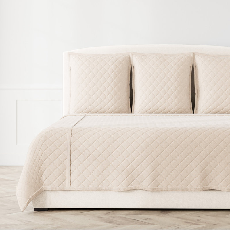 Baby Basket Coverlet, Sandstone, King Coverlet + 3 Euro Shams