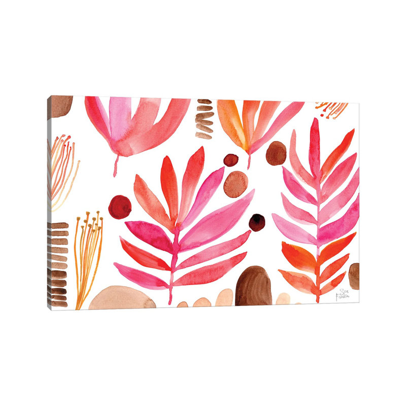 Burnt Leaves by Sara Franklin - Wrapped Canvas Painting, 30.48 cm H x 45.72 cm W
