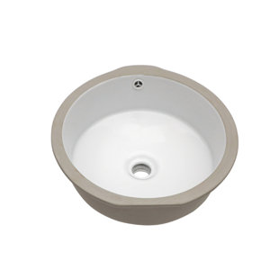 Ceramic Round Undermount Bathroom Sink With Overflow