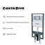 Casta Diva In-Wall Toilet Carrier with Black Actuator Plate Concealed Toilet Tank (2x4 / 2x6 Studs)