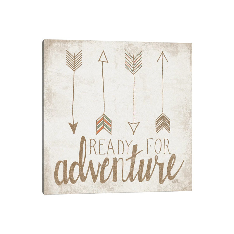 Ready For Adventure, Beige by Laura Marshall - Wrapped Canvas Print, 30.48cm H x 30.48cm W x 1.91cm D