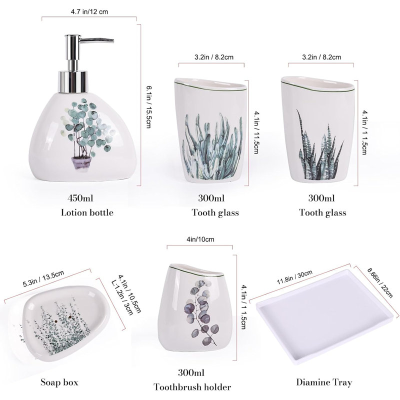White Bathroom Accessories Set