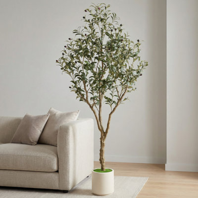 6ft Faux Olive Tree in Planter, Artificial Olive Plant for Home & Office Decor