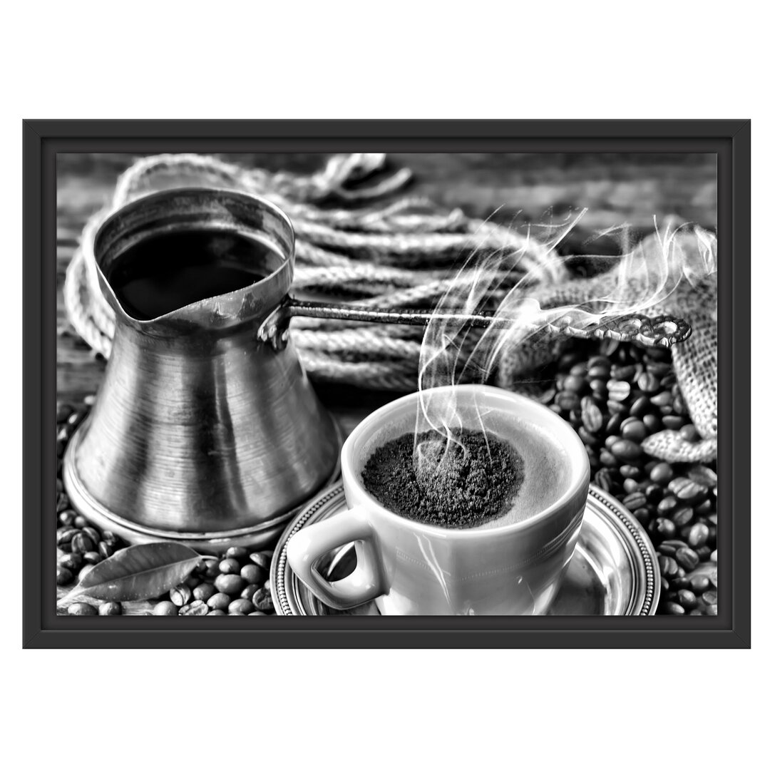 Gerahmtes Wandbild Kaffee mit Tasse