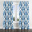 Rideaux occultant Boho - rideau ikat à œillets contemporain bleu et blanc Boho - 1 panneau-48650420-48650419