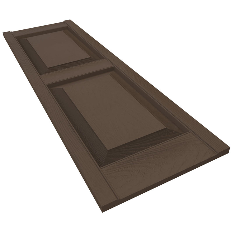 French Roast Vinyl Raised Panel Decorative Shutters, 12" x 59"